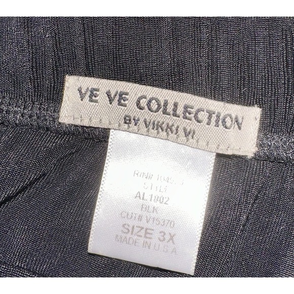 Vintage Ve Ve‎ Collection By Vikki Vi Black Slinky Midi Stretch Skirt Women's 3X - Picture 2 of 5